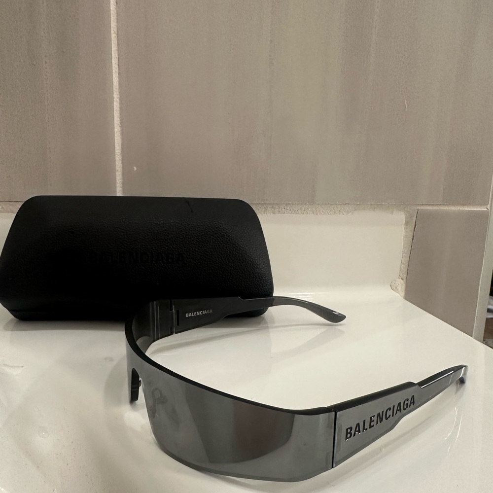 Balenciaga Grey Futuristic Sunglasses